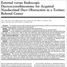 Document Preview External versus Endoscopic Dacryocystorhinostomy